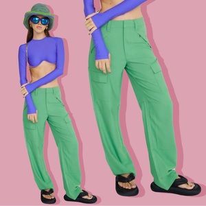 Mott 50 Cheval Trouser Pants Matcha Green Cargo Low 90s Y2k Baggy Hip Retro Sz S